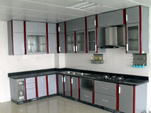 Tủ bếp nhôm kính